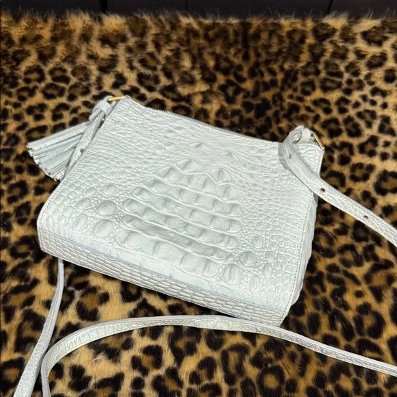 Brahmin Sky Blue Embossed Crossbody Bag - Picture 2 of 8